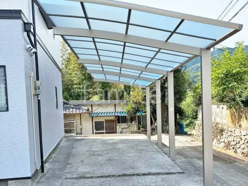 カーポート２台(縦) 連棟 LIXIL ネスカＲ アール屋根