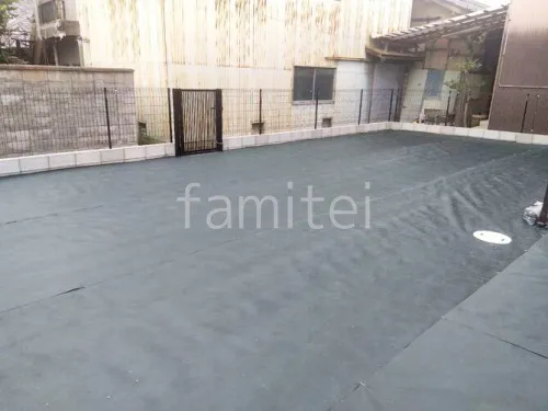 防草シート敷き