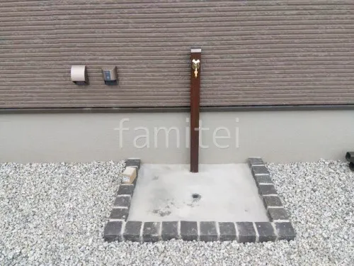 立水栓  ユニソン スプレスタンド60 蛇口1個付 洗い場モルタル仕上 