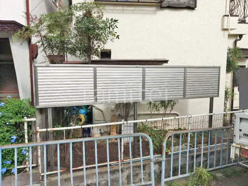 アルミ形材 フェンス LIXIL AB YL3型 横ルーバー3 2段柱 60角 上段のみ 目隠し