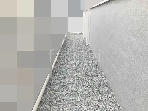 犬走り 防犯砂利敷き バラス砕石 防草シート加工