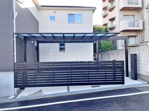 ２台ワイド 跳ね上げ門扉ゲート  LIXIL オーバードアS5型 