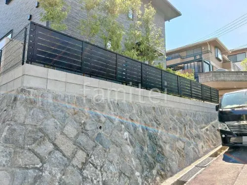 アルミ形材 フェンス LIXIL AB YS3型 横スリット3 目隠し ブロック塀 （化粧ブロック） 太陽エコブロックス 普通CB 