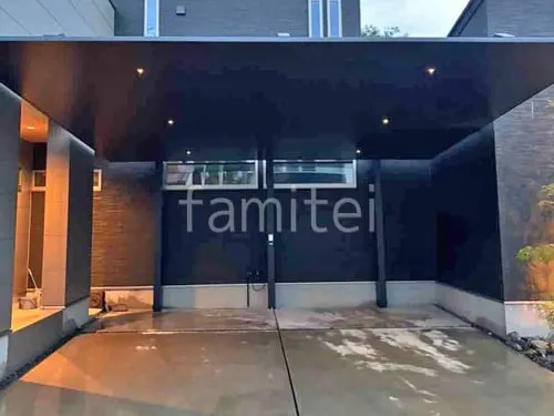 カーポート２台(ワイド) ツイン LIXIL カーポートSC 後方支持 ダスクグレー フラット屋根 後ろ柱 吊り下げ屋根