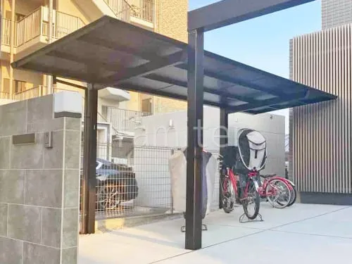 サイクルポート 自転車バイク屋根 三協アルミ セルフィ フラット屋根