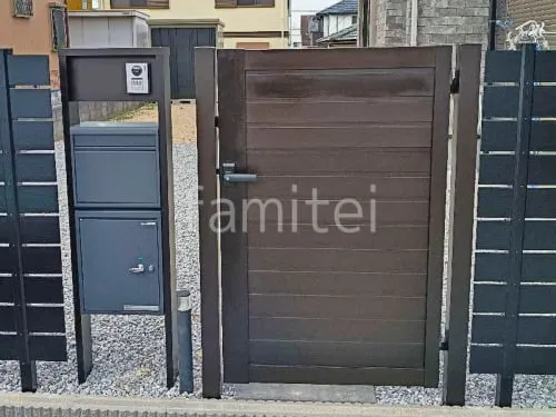 片開き 門扉 YKKAP シンプレオYM1型 横目隠し 