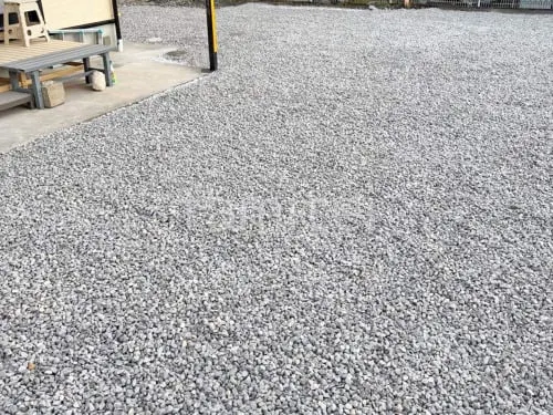 防犯砂利敷き バラス砕石 防草シート加工