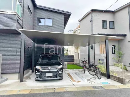 カーポート２台(ワイド) ツイン LIXIL カーポートSC フラット屋根 吊り下げ屋根