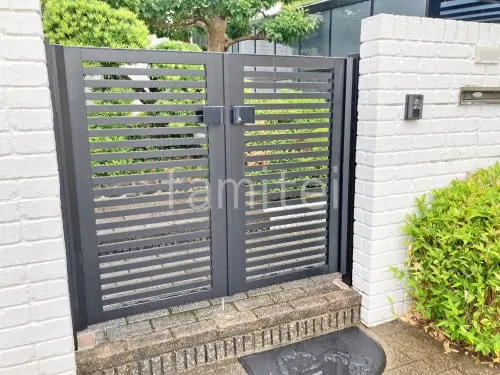 両開き 門扉 三協アルミ レジリア Y2型 横太格子 