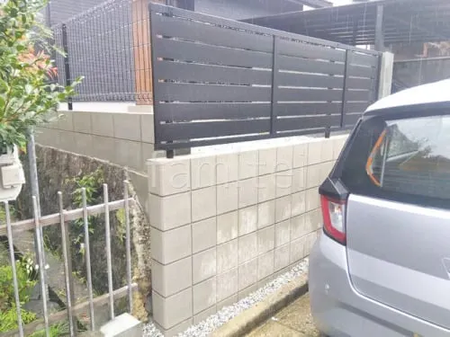 アルミ形材 フェンス LIXIL AB YS3型 横スリット3 目隠し ブロック塀 （化粧ブロック） ユニソン シルマ 