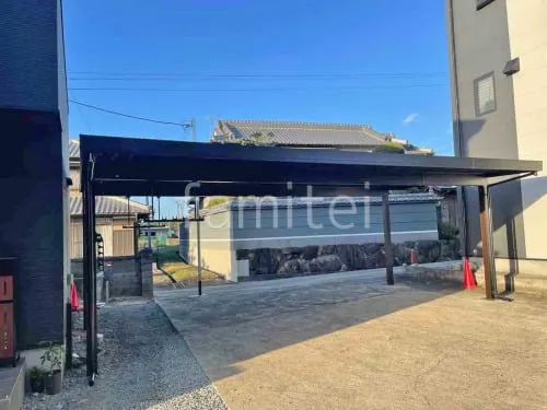 カーポート３台 （横ワイド トリプル） YKKAP ジーポートPro 積雪30cm対応 フラット屋根 折板屋根