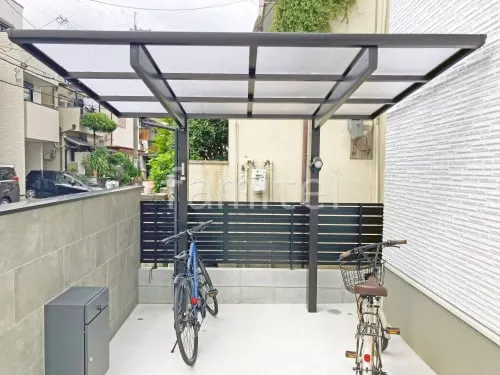 サイクルポート 自転車バイク屋根 YKKAP エフルージュ FIRST フラット屋根