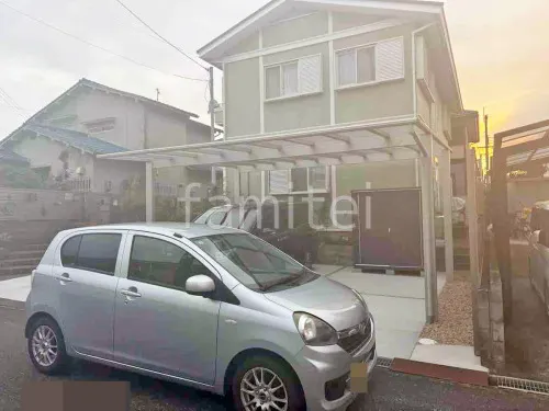 カーポート２台(ワイド) ツイン YKKAP エフルージュ FIRST フラット屋根