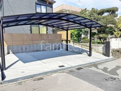 カーポート３台 （横ワイド トリプル） YKKAP アリュース アール屋根