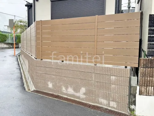 人工木・樹脂 フェンス（木調） グローベン プラドone 目隠し 木調・ラティス 樹脂 ブロック塀 （化粧ブロック） ユニソン ジャスティ 