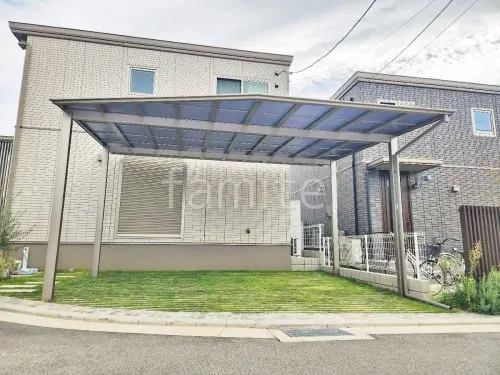 カーポート２台(ワイド) ツイン LIXIL フーゴF 変形地対応 フラット屋根