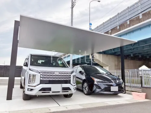 カーポート２台(ワイド) ツイン LIXIL カーポートSC フラット屋根 吊り下げ屋根