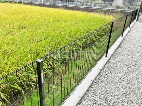 ブロック塀 （化粧ブロック） 太陽エコブロックス 普通CB  スチールメッシュ フェンス YKKAP イーネット3F型 スチール柱 境界・メッシュ