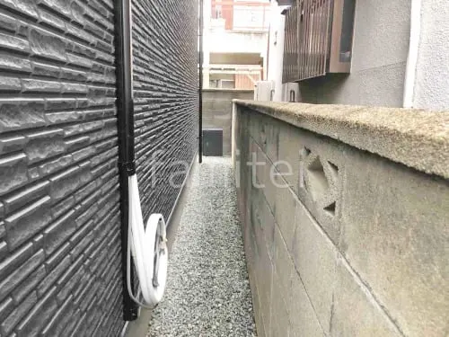 犬走り 防犯砂利敷き バラス砕石 防草シート加工