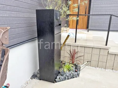 機能門柱 ユニソン ミース ロックガーデン ぐり石敷き