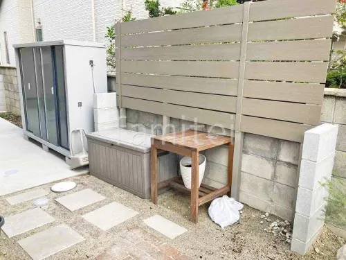 人工木・樹脂 フェンス（木調） グローベン プラドone 高尺タイプ 目隠し 木調・ラティス 樹脂