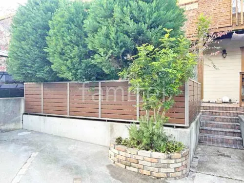 アルミ形材 フェンス LIXIL 木製調AB YS3型 横スリット3 目隠し 木調・ラティス