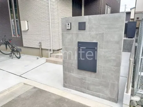 モダン門柱 壁タイル貼り タカショー セラレバンテ 宅配ボックス ユニソン ヴィコDB100