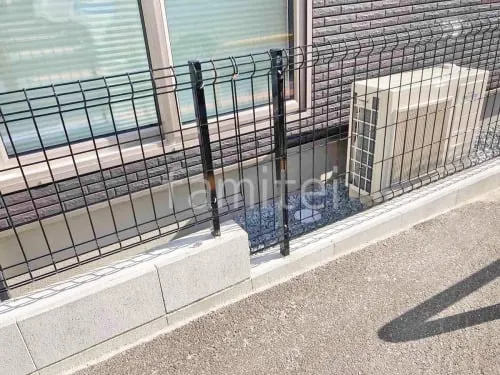 スチールメッシュ フェンス YKKAP イーネット3F型 スチール柱 境界・メッシュ ブロック塀 （化粧ブロック） 太陽エコブロックス 普通CB 