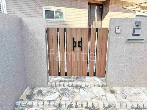 両開き 門扉 LIXIL 木製調AA TS1型 