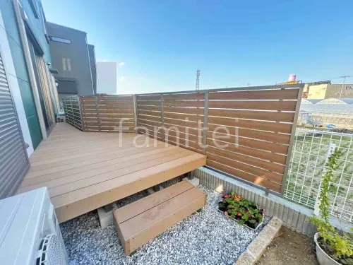 アルミ形材 フェンス LIXIL 木製調AB YS3-K型 横スリット3 片面 目隠し 木調・ラティス