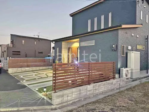 アルミ形材 フェンス LIXIL 木製調AA YS2型 横スリット 目隠し 木調・ラティス