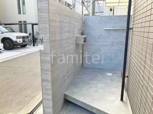 門柱 壁タイル貼り タカショー 木製調セラ ウォール RC杉板 郵便受けポスト YKKAP エクステリアポストG3型