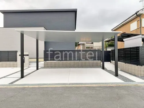 カーポート２台(ワイド) ツイン LIXIL カーポートSC フラット屋根 吊り下げ屋根