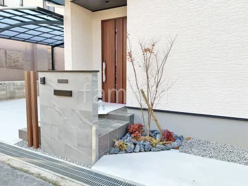 シンボルツリー イロハモミジ 落葉樹 植栽 ロックガーデン 割栗石敷き