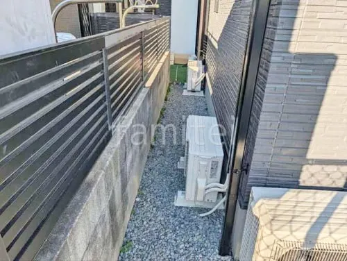 犬走り 防犯砂利敷き バラス砕石 防草シート加工