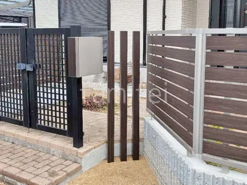 木製調デザインアルミ角柱 LIXIL デザイナーズパーツ枕木材70角