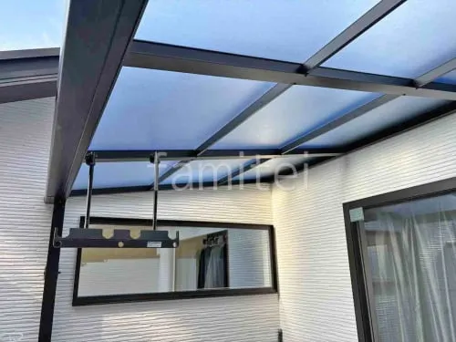 ２階ベランダ屋根  LIXIL スピーネF フラット屋根 スタンダード 壁付