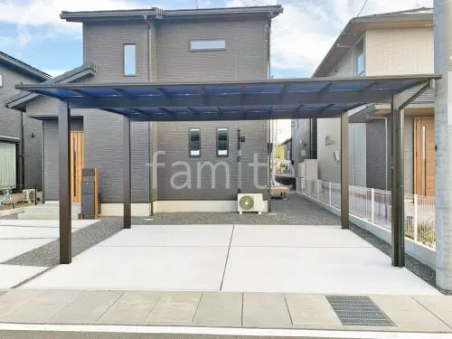 カーポート２台(ワイド) ツイン YKKAP エフルージュ FIRST フラット屋根