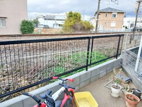 アルミ形材 フェンス LIXIL アルメッシュ1型 境界・メッシュ ブロック塀 （化粧ブロック） 太陽エコブロックス 普通CB 