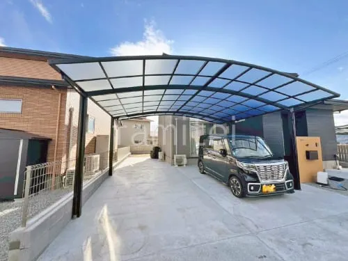カーポート２台(ワイド) ツイン LIXIL ネスカＲ アール屋根