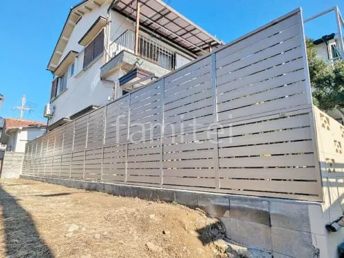 アルミ形材 フェンス LIXIL AB YS3型 横スリット3 2段柱 60角 目隠し