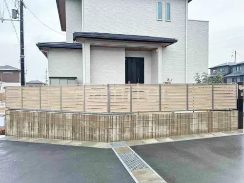 アルミ形材 フェンス LIXIL 木製調AB YS3-K型 横スリット3 片面 目隠し 木調・ラティス