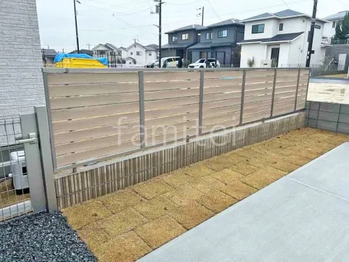 アルミ形材 フェンス LIXIL 木製調AB YS3-K型 横スリット3 片面 目隠し 木調・ラティス