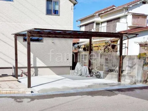 カーポート２台(ワイド) ツイン YKKAP エフルージュ FIRST フラット屋根