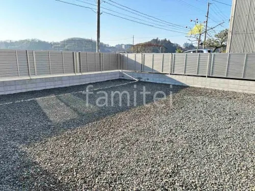 防犯砂利敷き バラス砕石 防草シート加工