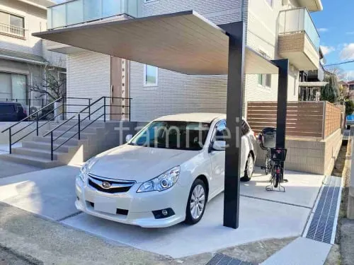 カーポート１台 （単棟） LIXIL 木製調 カーポートSC フラット屋根 吊り下げ屋根