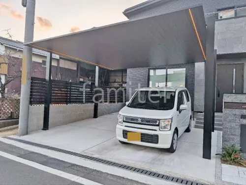 カーポート２台(ワイド) ツイン LIXIL 木製調 カーポートSC フラット屋根 吊り下げ屋根