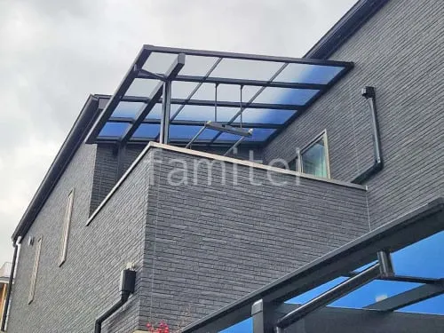 ２階ベランダ屋根  LIXIL テラスVS F 積雪30cm対応 フラット屋根 スタンダード 壁付