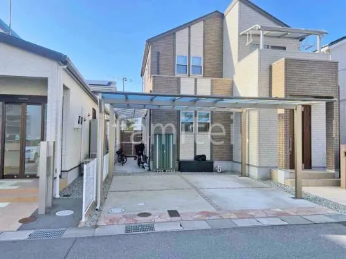 カーポート２台(ワイド) ツイン 三協アルミ スカイリード 奥行勾配 両側支持 フラット屋根