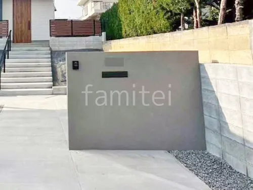 塗り壁門柱 タカショー ジョリパット塗装 郵便受けポスト YKKAP エクステリアポストG3型